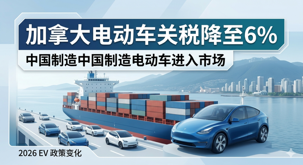 加拿大电动车关税降至6%|中国制造电动车配额进入市场(2026)