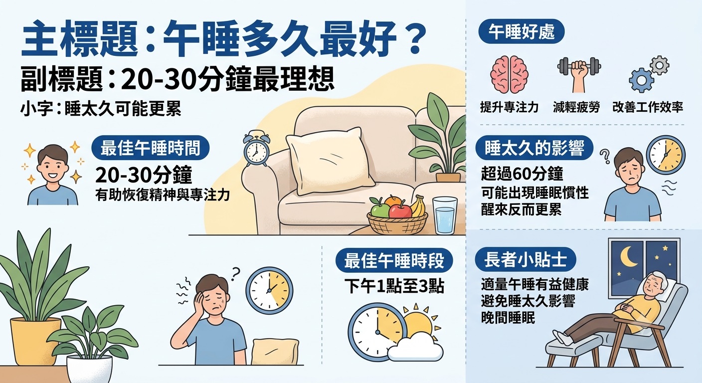 午睡多久最好？睡太久反而更累？