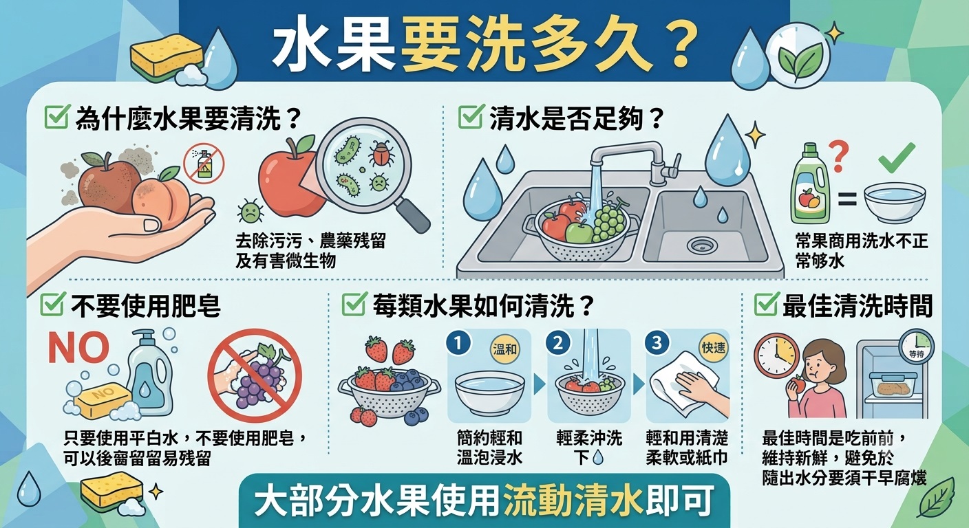 水果需要洗多久？清水沖一沖就夠嗎？