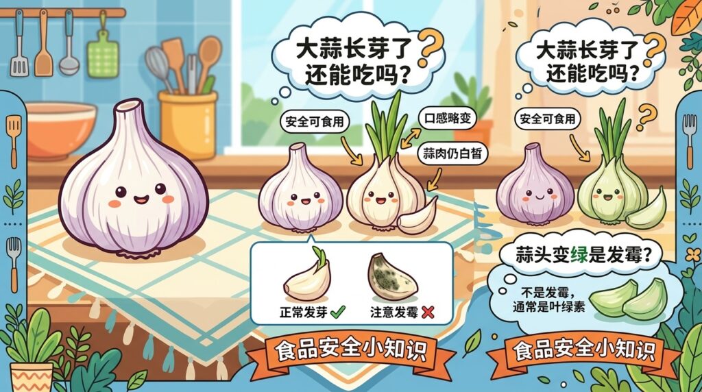 大蒜长芽了还能吃吗|发芽蒜头与保存技巧指南