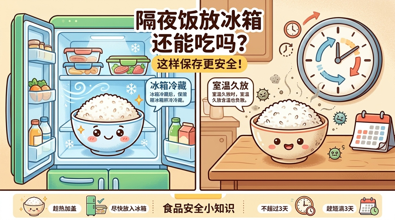 隔夜饭放冰箱还能吃吗？这样保存更安全！